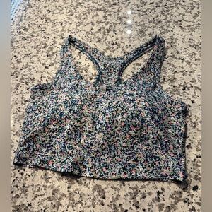 Blue and Pink Patterned Activewear Top